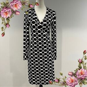 Elegant Black and White Polka Dot Dress